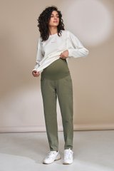 Стильні брюки МОМ для вагітних LONE Yula mama, темна оливка, S