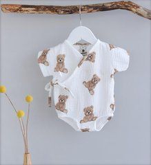 Боди-кимоно из муслина Bon Voyage Minikin, муслин, коричневый мишка, Мальчик, 56