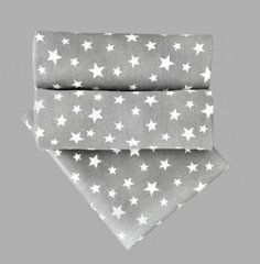 Пеленка фланель/байка Турция BabyStarTex 100*80, темно-серая/белые звездочки, Унисекс, 100*80