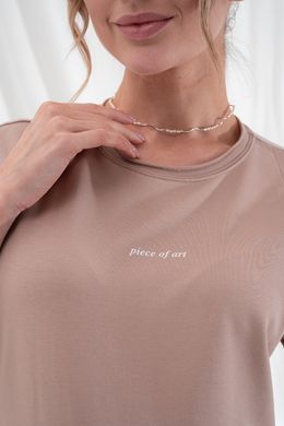 Трендовый костюм футболка и шорты для беременных и кормящих Mikaela Yulla mama, капучино, S