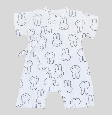 Муслиновый комбинезон для малышей Кимоно Minikin, муслин, белый с рисунком, Унисекс, 56