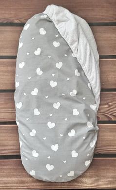 Наматрацник непромоканий в коляску BabyStarTex, 35х75см, сірий/сердя білі, Унісекс, для коляски