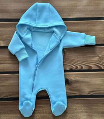 Комбинезон теплый для новорожденных Babystartex, голубой, трехнить на флисе, Мальчик, Голубой, 56-62