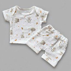 Комплект муслиновый футболка и шорты Коалы и радуга Babystartex, муслин, Унисекс, 56-62