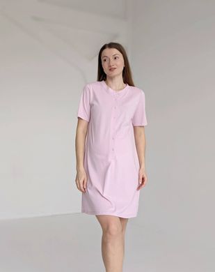 Сорочка на пологи в родзал з коротким рукавчиком (рожевий), кулір, 42-44