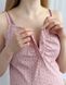 Сорочка на бретелях для беременных и кормящих (горошек, розовый), кулир, 46-48