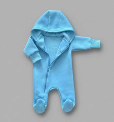 Комбинезон теплый для новорожденных Babystartex, голубой, трехнить на флисе, Мальчик, Голубой, 56-62