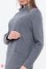 Трендовое теплое платье для беременных и кормящих ALLIX Yula Mamma, темно-серое меланж, S