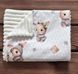 Плед детский из плюша Babystartex, молочный/кролики в серой одежде, Унисекс, 100*80, без утеплителя