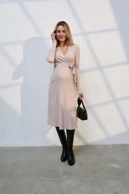 Сукня для вагітних та годуючих PAMELA Yula Mama, пудрово-бежеве, S