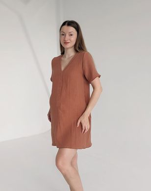 Муслінова сорочка для пологів (карамельний), 42-44