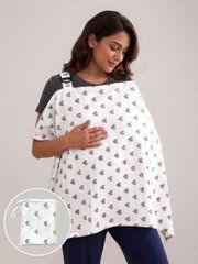 Милк снуд накидка для кормления BabyStarTex, белый/сердечки, 90*70