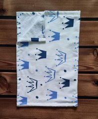 Пеленка непромокаемая из фланели Babystartex, белая\короны синие и голубые, Мальчик, 50х70 см