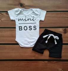 Комплект боді та шорти для хлопчика Mini Boss Babystartex, кулір, Хлопчик, 56-62
