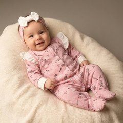 Комплект для девочки комбинезон и повязка BabyStarTex, кулир пенье, розовый, Девочка, 68