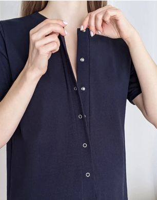 Комплект халат і сорочка у пологовий (темно-синій), кулір, 46-48