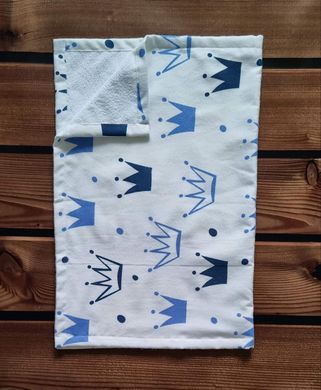 Пеленка непромокаемая из фланели Babystartex, белая\короны синие и голубые, Мальчик, 100х70 см