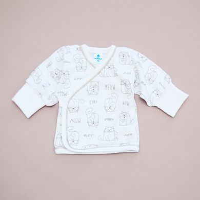 Сорочка для новонароджених Муркотунчик Minikin, інтерлок, Унісекс, белый с рисунком, 56