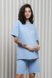 Трендовый костюм футболка и шорты для беременных и кормящих Mikaela Yulla mama, голубой, S