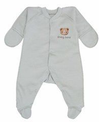 Комбинезон закрытые ручки Baby bear Minikin, футер, серый светлый, Унисекс, 56