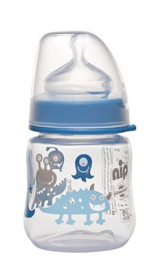 Пляшечка з широкою шийкою Nip, 150 мл, Хлопчик, Блакитний, 150мл
