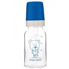 Бутылочка для кормления стеклянная Canpol Babies, 120 мл, Мальчик, синий, 120мл