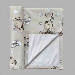 Пелюшка непромокаюча з польської бавовни Babystartex, бежева/жирафіки з білими зірочками, Унісекс, 50х70 см