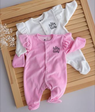 Комбінезон святковий для дівчинки Little lady Minikin, велюр, молочний, Дівчинка, 62
