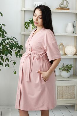 Халат-кимоно с карманами для беременных и кормящих Violet Yula mama, пудра, S