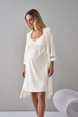 Халат для беременных и кормящих Leticia Yula mama, молочный, S