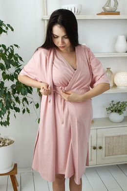 Халат-кимоно с карманами для беременных и кормящих Violet Yula mama, пудра, S