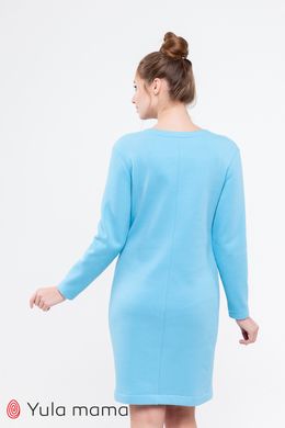 Теплое платье для беременных и кормящих MILANO Yula Mamma, голубое, S