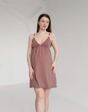 Комплект халат и рубашка для кормления MILK CHOCOLATE, премиум стрейч-кулир, 46-48