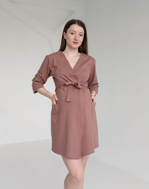 Комплект халат и рубашка для кормления MILK CHOCOLATE, премиум стрейч-кулир, 46-48