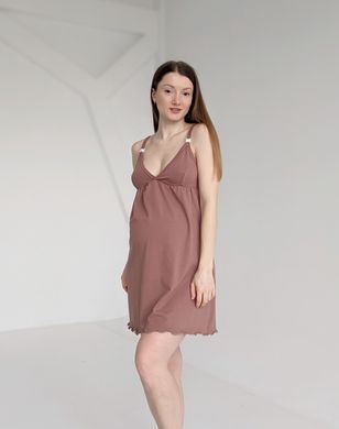 Комплект халат и рубашка для кормления MILK CHOCOLATE, премиум стрейч-кулир, 46-48