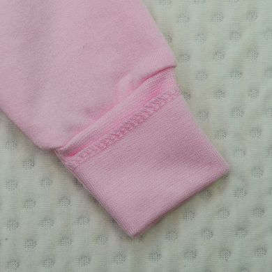 Комбинезон рукава манжет с отворотом Лапочка зайчик Minikin, футер, Девочка, Розовый, 62