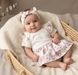 Боди-платье короткий рукав Цветочки + повязка Babystartex, розовое, Девочка, 56-62