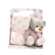 Подарочный набор для девочки Lindo МТ004 игрушка Мишка и плед розовый, Девочка
