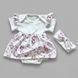 Боди-платье короткий рукав Цветочки + повязка Babystartex, розовое, Девочка, 56-62