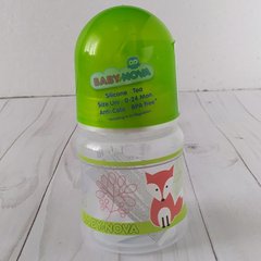 Пляшка з широкою шийкою, сосока силікон Декор Baby - Nova, 150 мл, Унісекс, Зелений, 150мл
