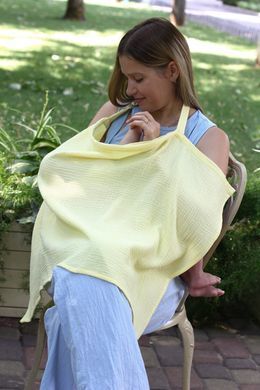 Накидка для кормления ребенка Yula mama, муслин, желтая