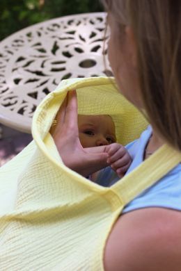 Накидка для кормления ребенка Yula mama, муслин, желтая