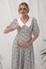 Трендовое платье для беременных и кормящих Georgia Yula Mamma, молочное с черными цветами, S